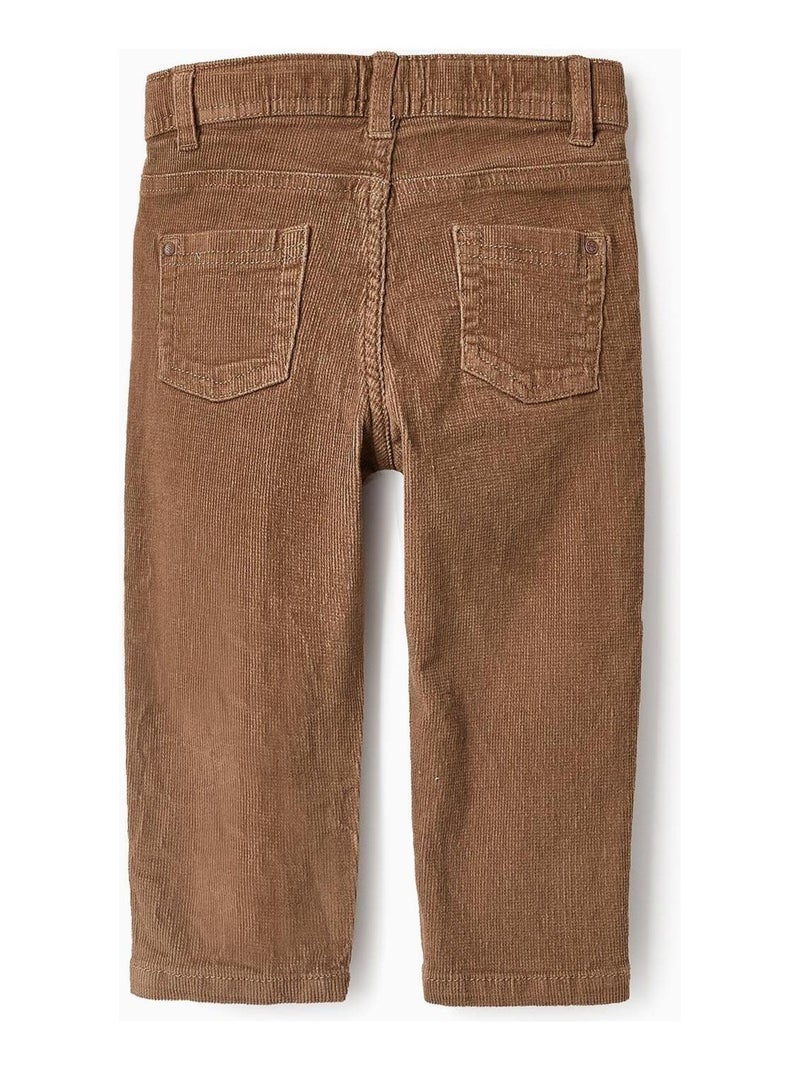 Pantalon velours côtelé, taille réglable ISTANBUL Beige - Kiabi