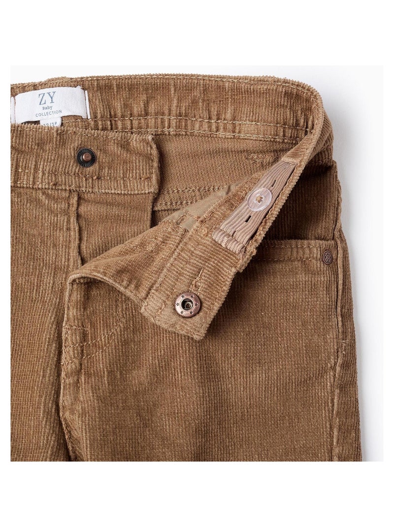 Pantalon velours côtelé, taille réglable ISTANBUL Beige - Kiabi
