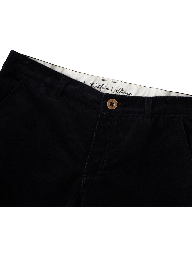 Pantalon  Velours  Coupe Chino  SAINCLAIR - La Faute à Voltaire Gris Noir - Kiabi