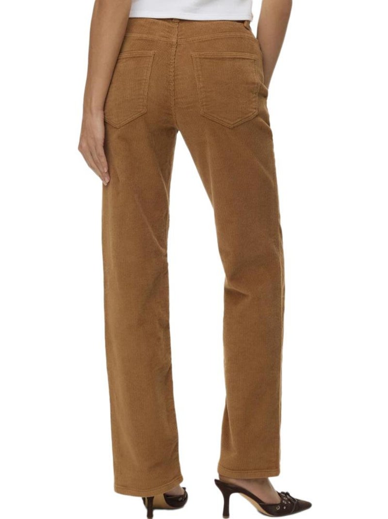 Pantalon Velours Femme Vero Moda Marron cappuccino - Kiabi