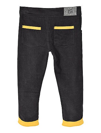 PANTALON VELOURS FILLE ANTHRACITE