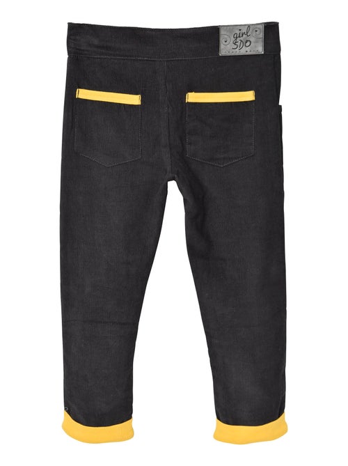 PANTALON VELOURS FILLE ANTHRACITE - Kiabi