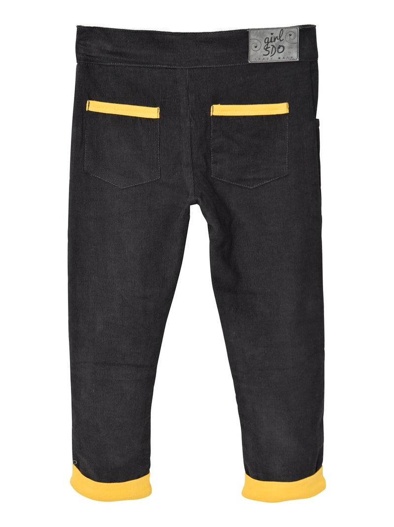 PANTALON VELOURS FILLE ANTHRACITE Gris - Kiabi