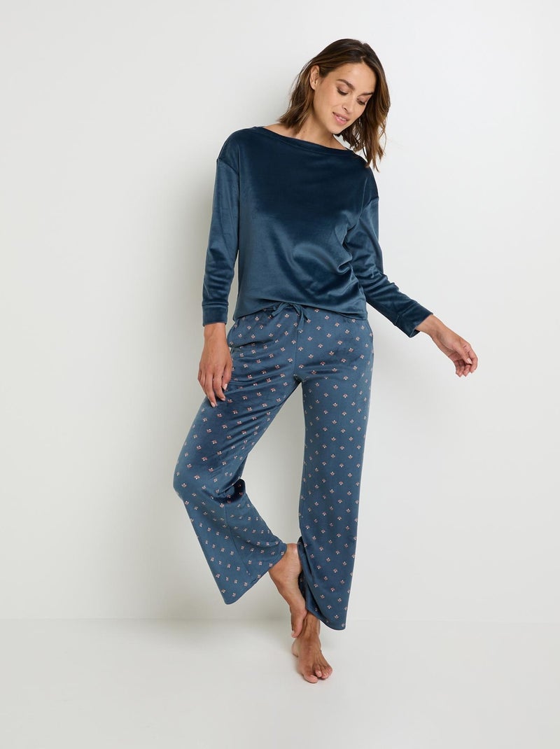 Pantalon velours Fluffy - RougeGorge Lingerie Bleu Multicolore - Kiabi