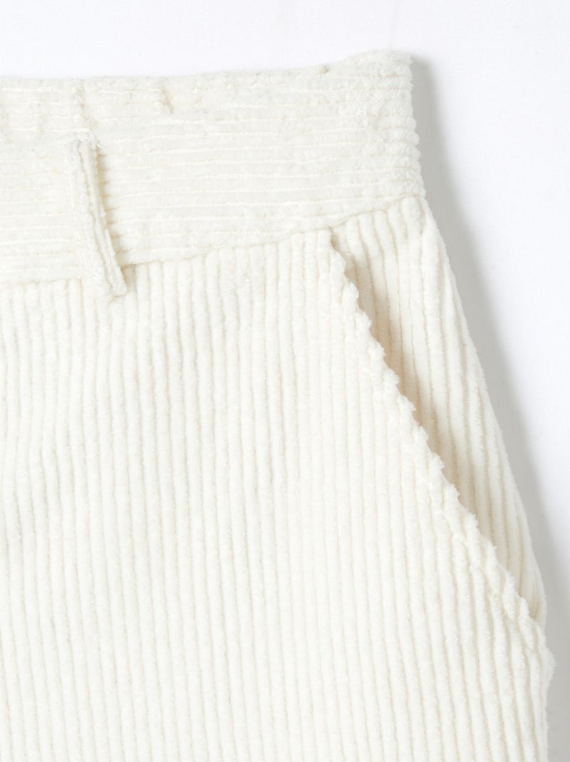 Pantalon velours grosses côtes - Damart Ivoire - Kiabi