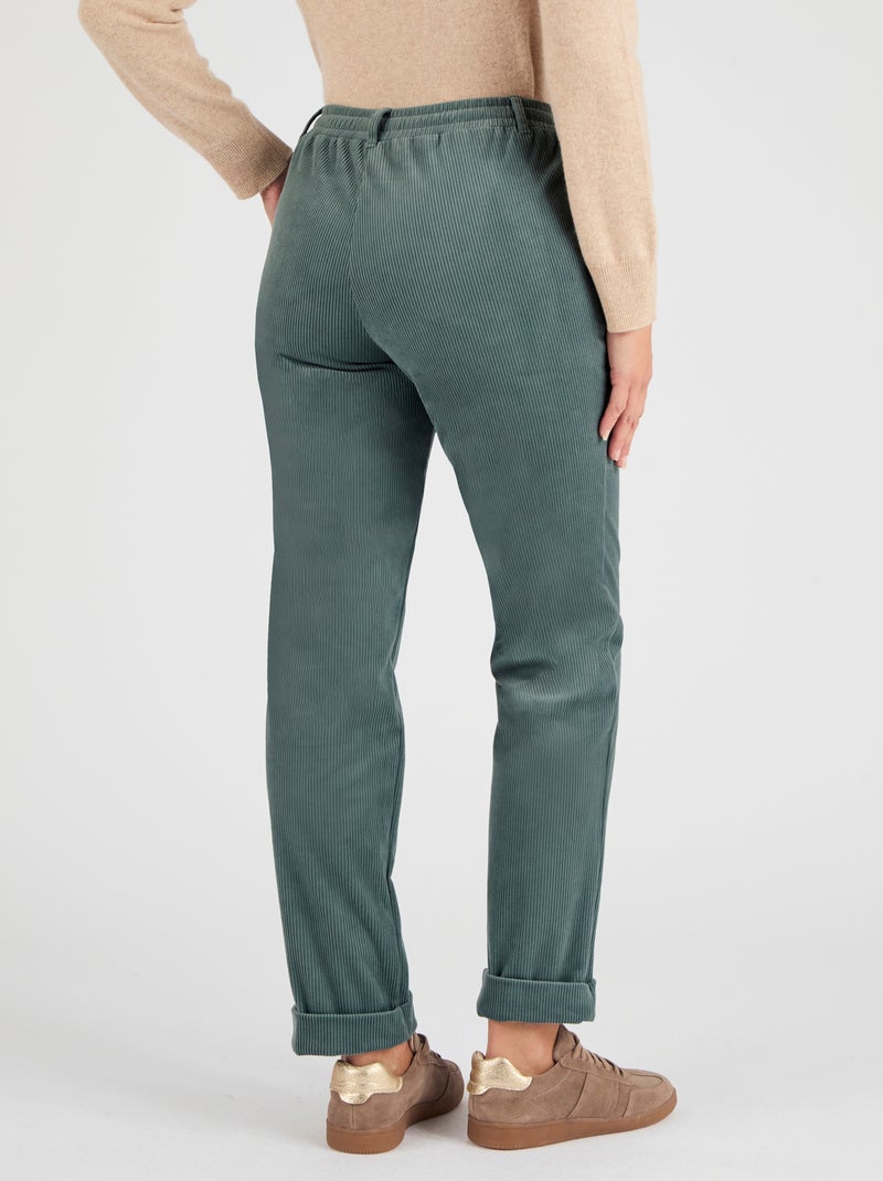 Pantalon velours milleraies enfilable - Damart Vert - Kiabi