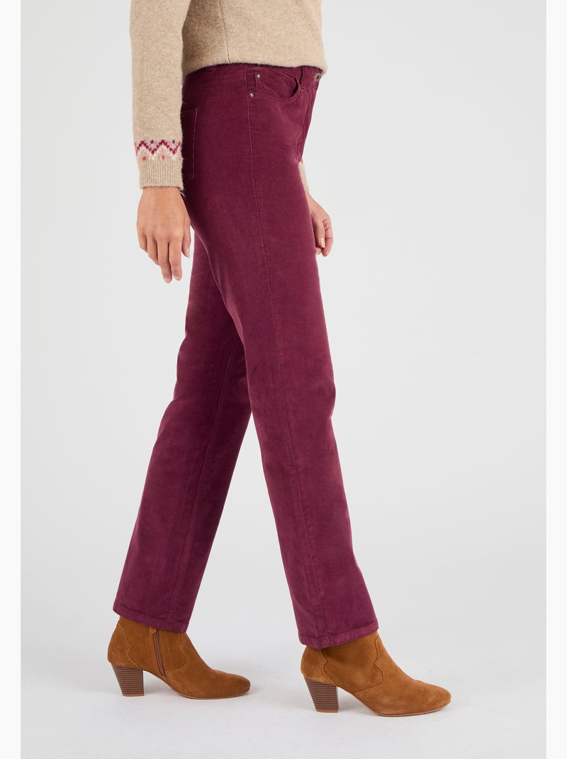 Pantalon velours milleraies Perfect Fit by Damart - Damart Rouge - Kiabi