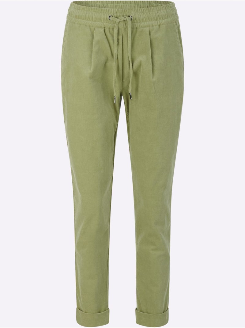Pantalon velours qualité coton doux sur la peau - Taille standard - witt Bleu Vert Gris - Kiabi