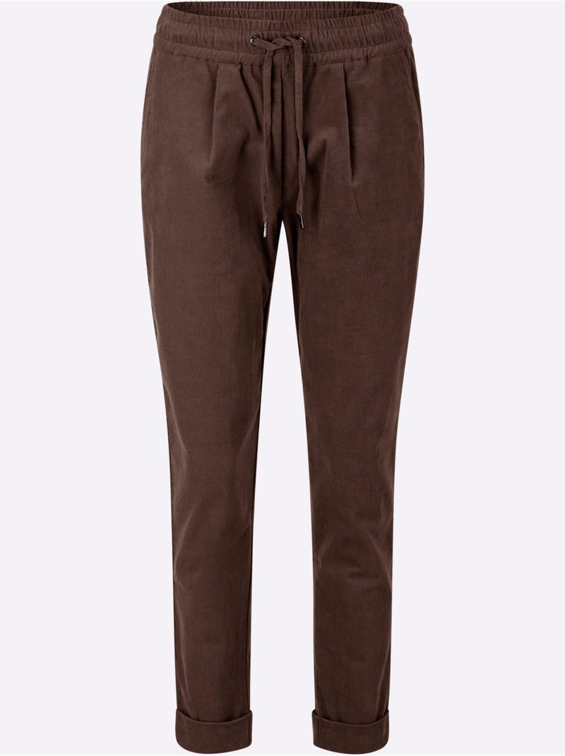 Pantalon velours qualité coton doux sur la peau - Taille standard - witt Marron/Choco - Kiabi