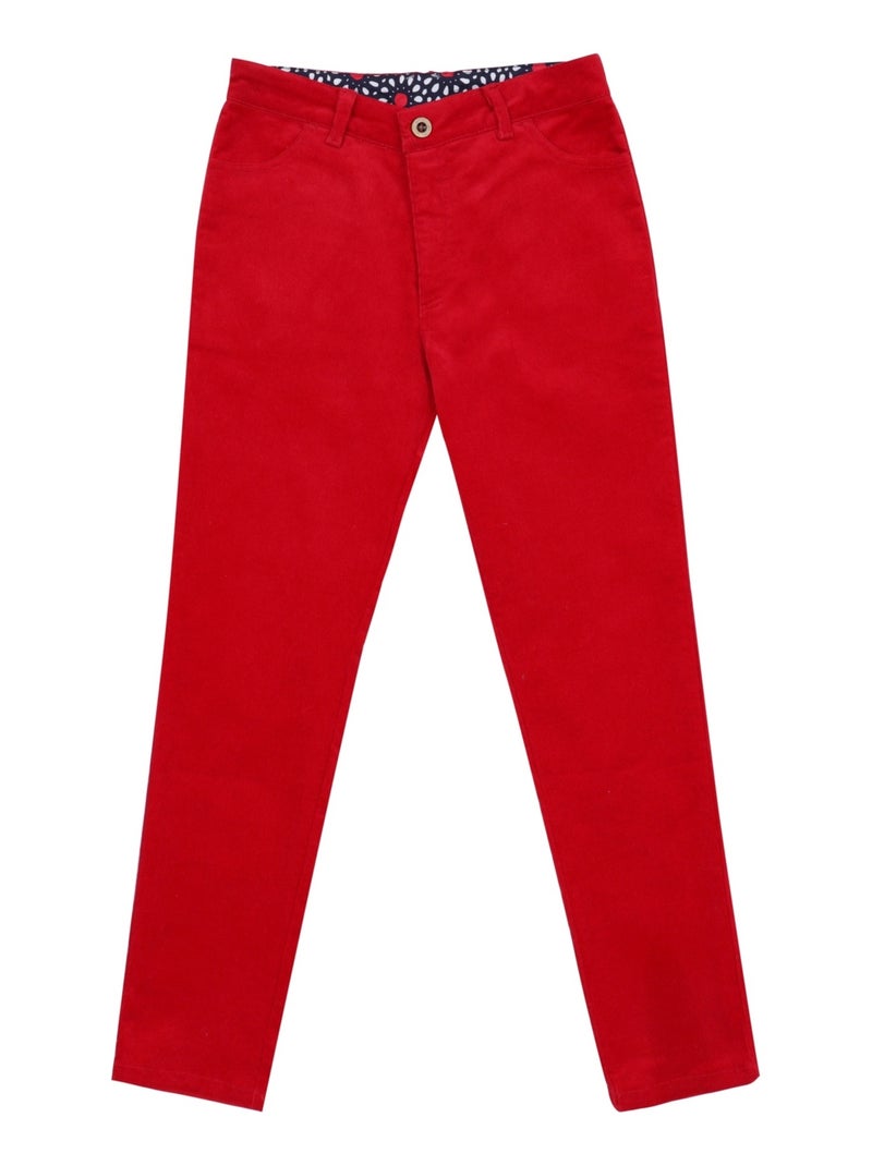 Pantalon Velours    Slim Fit Stretch  MORGAN - La Faute à Voltaire Rouge - Kiabi