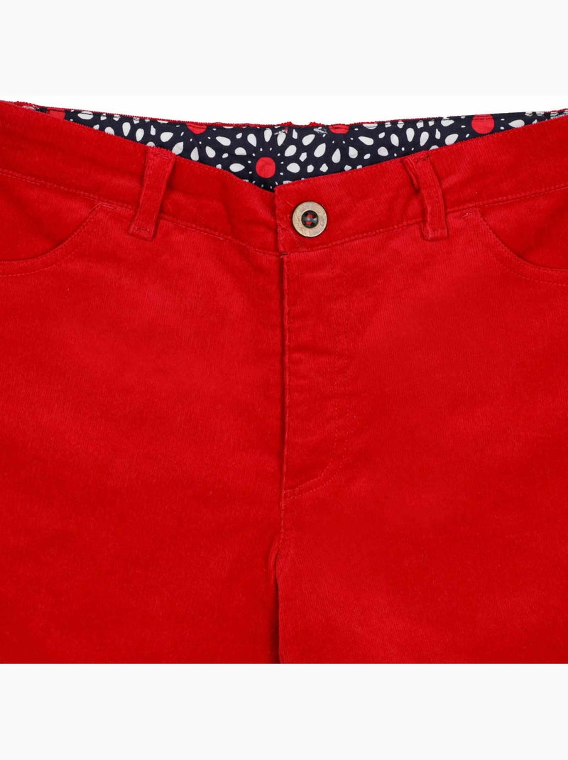 Pantalon Velours    Slim Fit Stretch  MORGAN - La Faute à Voltaire Rouge - Kiabi