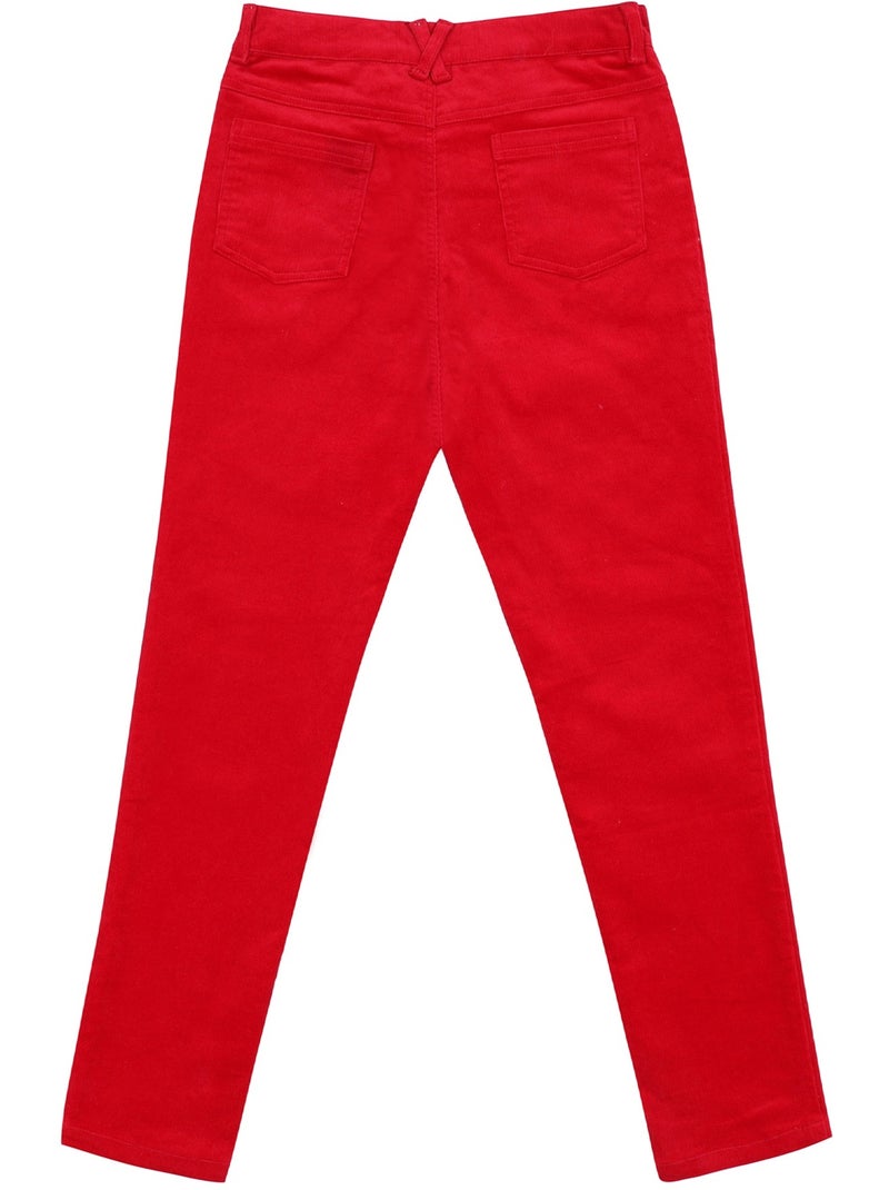 Pantalon Velours    Slim Fit Stretch  MORGAN - La Faute à Voltaire Rouge - Kiabi