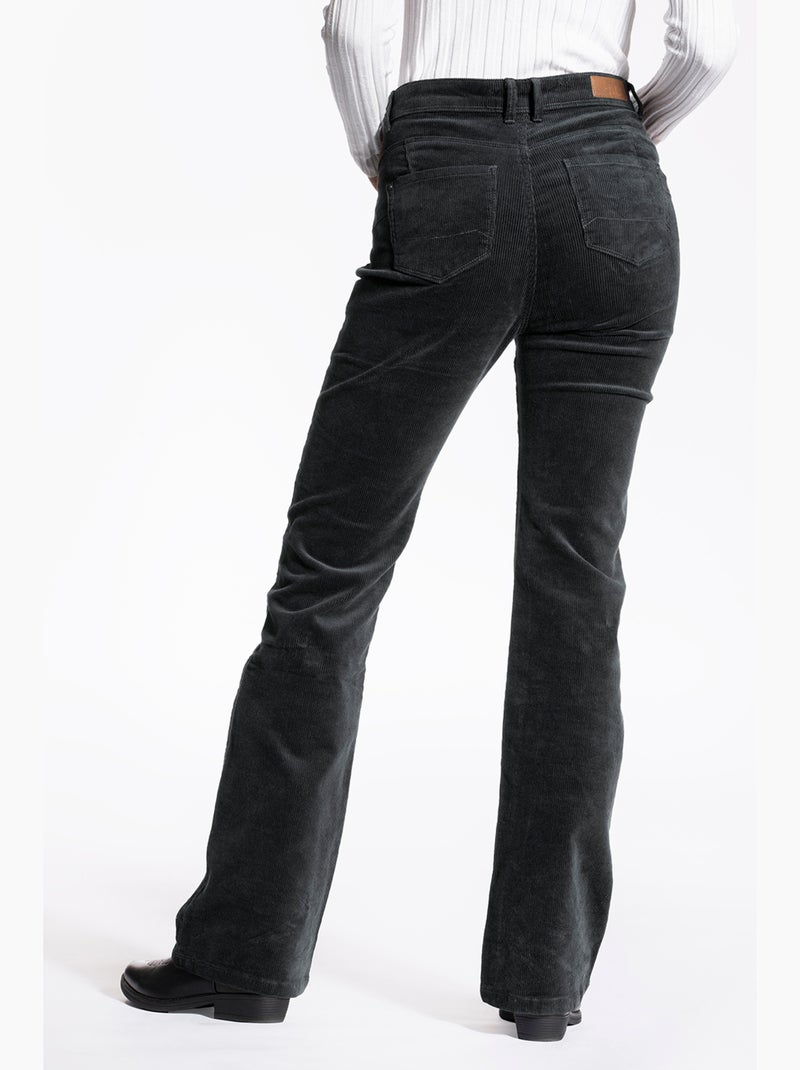 Pantalon velours stretch coupe bootcut MARLY 'Rica Lewis' Gris - Kiabi