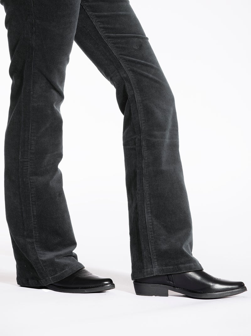 Pantalon velours stretch coupe bootcut MARLY 'Rica Lewis' Gris - Kiabi