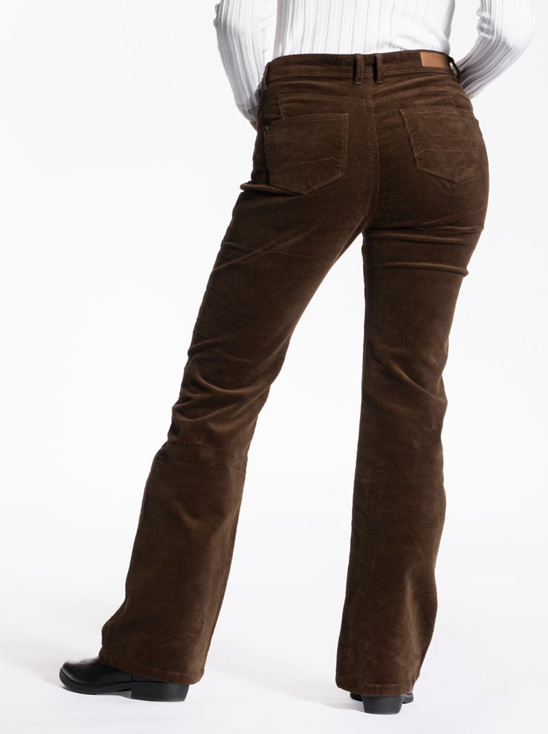 Pantalon velours stretch coupe bootcut MARLY 'Rica Lewis' Marron - Kiabi