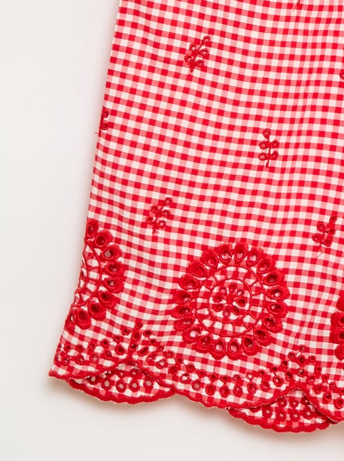 Pantalon vichy en coton - Kiabi