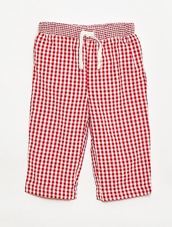 Pantalon vichy en seersucker