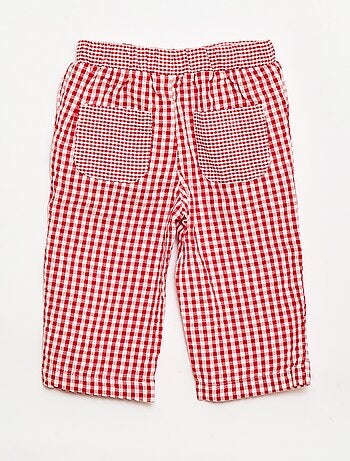 Pantalon vichy en seersucker