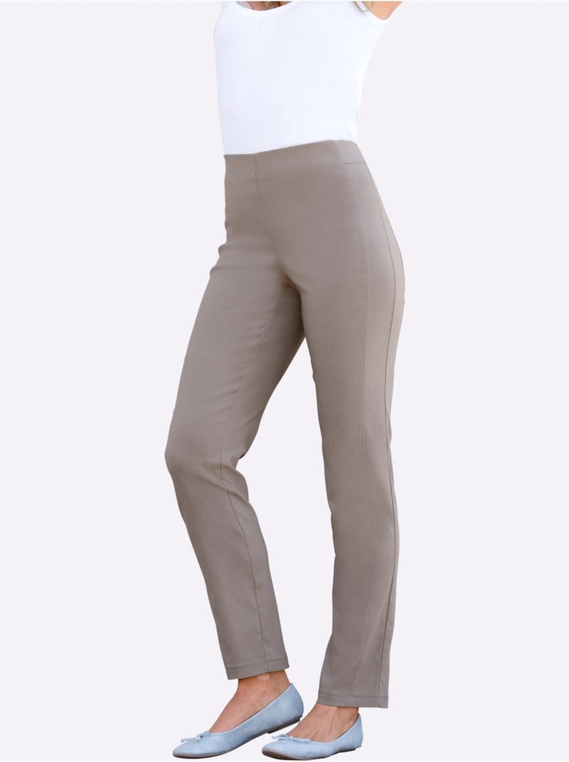 Pantalon Viscose - Taille Courte - Witt Gris taupe - Kiabi