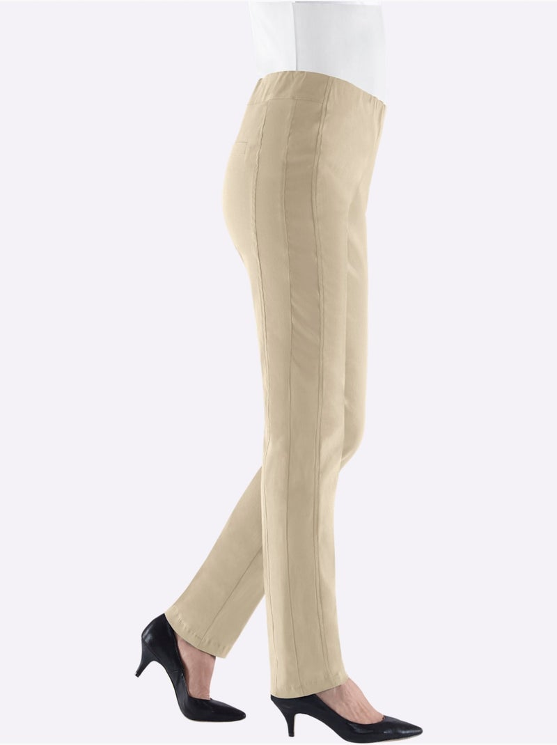 Pantalon Viscose - Taille Courte - Witt Sable - Kiabi