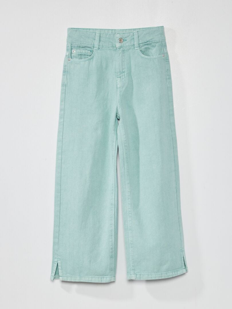 Pantalon wide leg - 5 poches Vert eaun - Kiabi
