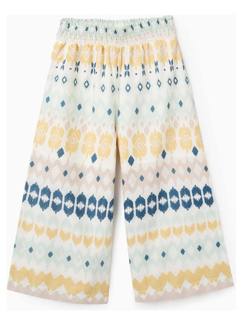 Pantalon Wide Leg à Motif Ethnique - Kiabi