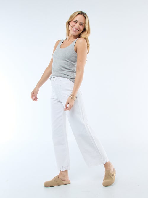 Pantalon wide leg à poches plaquées - Kiabi