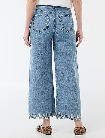 Pantalon wide leg à poches plaquées