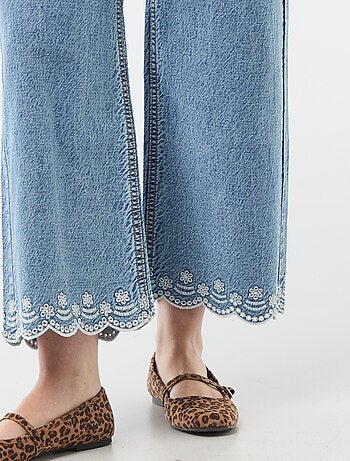 Pantalon wide leg à poches plaquées