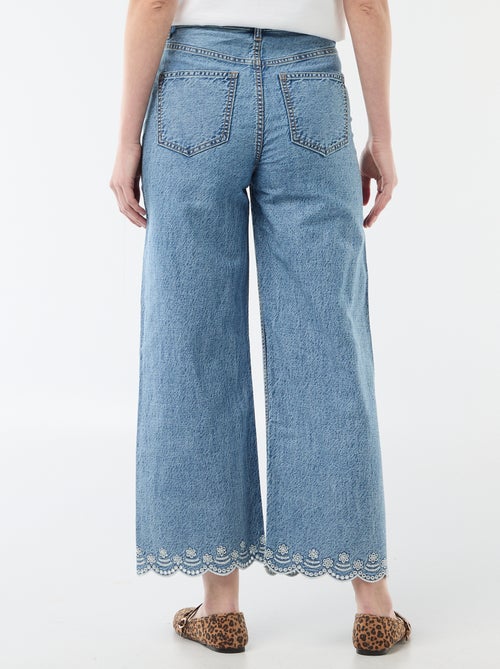 Pantalon wide leg à poches plaquées - Kiabi