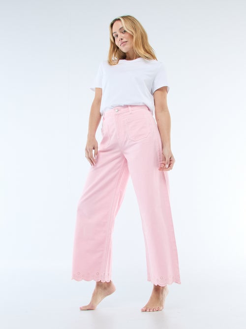 Pantalon wide leg à poches plaquées - Kiabi