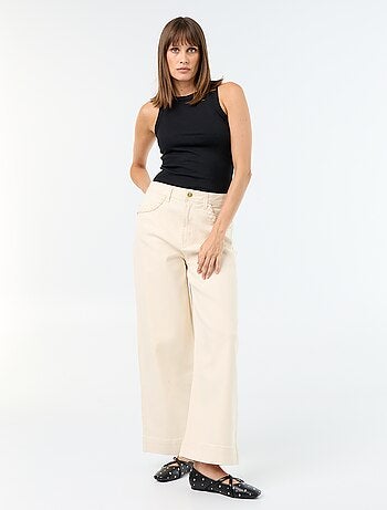 Pantalon wide leg à poches tressées