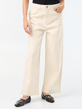 Pantalon wide leg à poches tressées