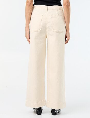 Pantalon wide leg à poches tressées