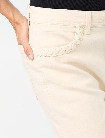 Pantalon wide leg à poches tressées