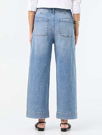 Pantalon wide leg à poches tressées