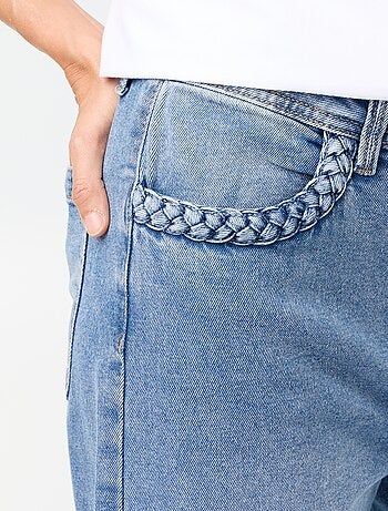 Pantalon wide leg à poches tressées
