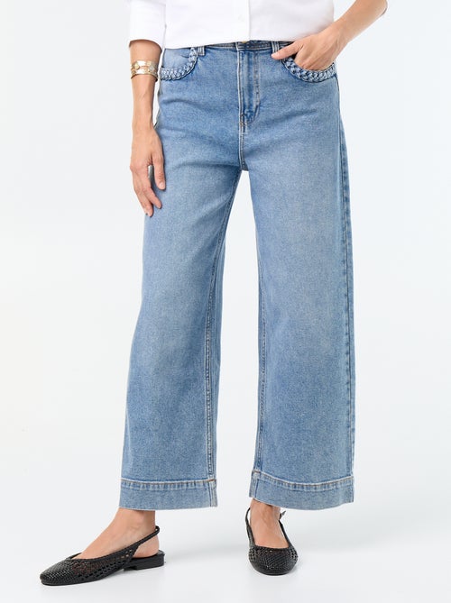 Pantalon wide leg à poches tressées - Kiabi Pantalon wide leg à poches tressées - Kiabi