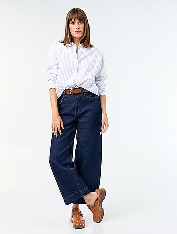 Pantalon wide leg à poches tressées
