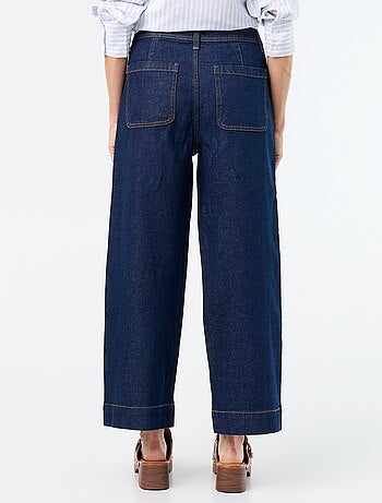 Pantalon wide leg à poches tressées
