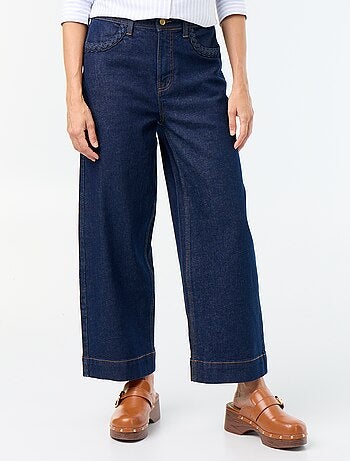 Pantalon wide leg à poches tressées