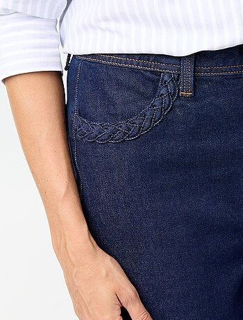 Pantalon wide leg à poches tressées