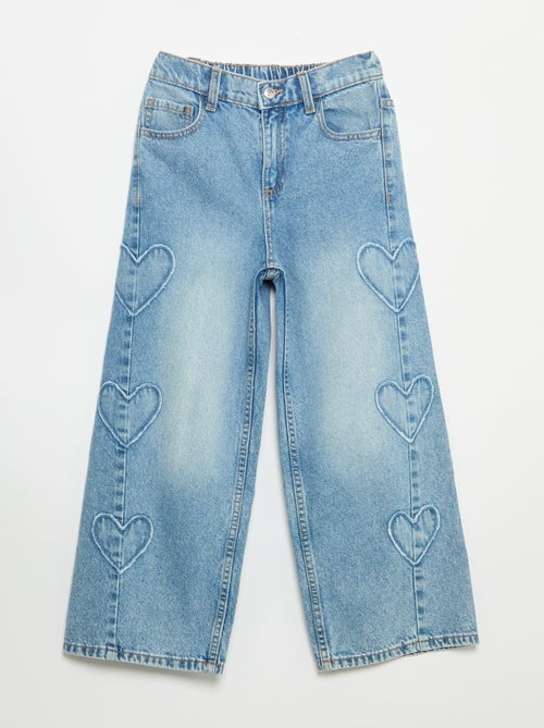 Pantalon wide leg avec broderies - Kiabi Pantalon wide leg avec broderies - Kiabi