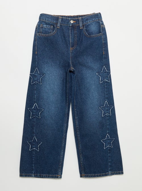 Pantalon wide leg avec broderies - Kiabi Pantalon wide leg avec broderies - Kiabi