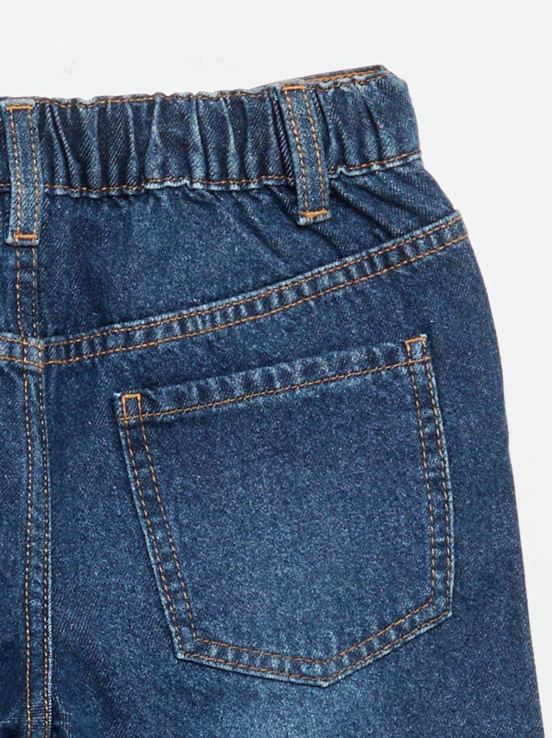 Pantalon wide leg avec broderies Bleu - Kiabi