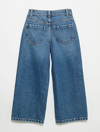 Pantalon wide leg avec broderies cœurs