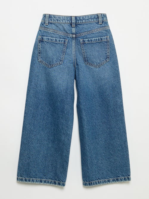 Pantalon wide leg avec broderies cœurs - Kiabi