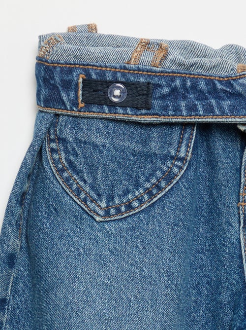 Pantalon wide leg avec broderies cœurs - Kiabi