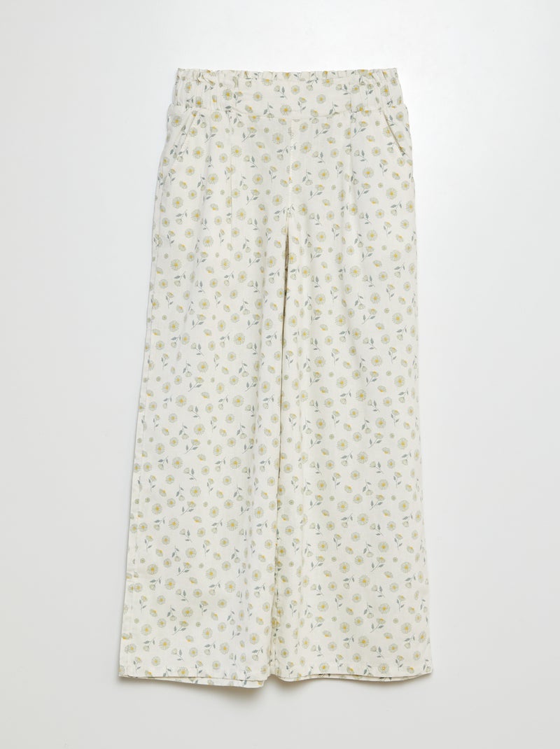 Pantalon wide leg BLANC - Kiabi