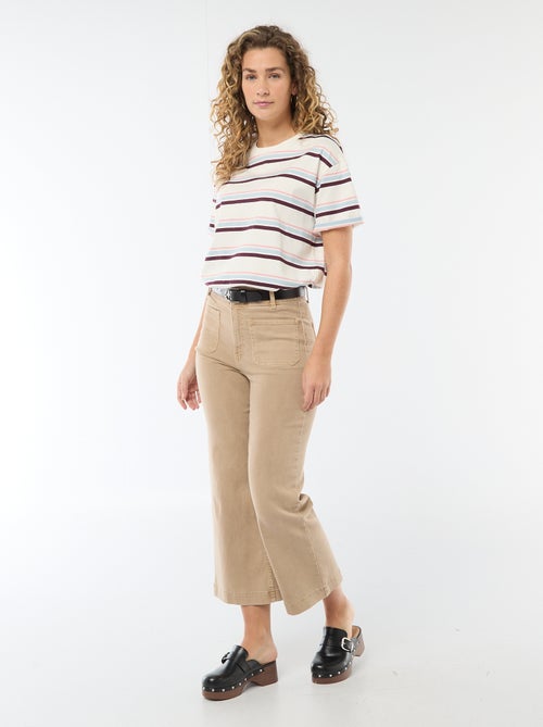 Pantalon wide leg coloré - Kiabi